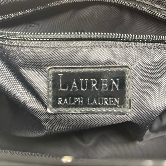 Lauren Ralph Lauren Purse Black Patent Leather Lined Inside and Outside Pockets - Picture 11 of 13